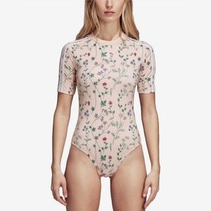 | Adidas | Originals Floral Bodysuit in Blush Pink